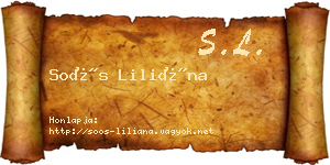 Soós Liliána névjegykártya